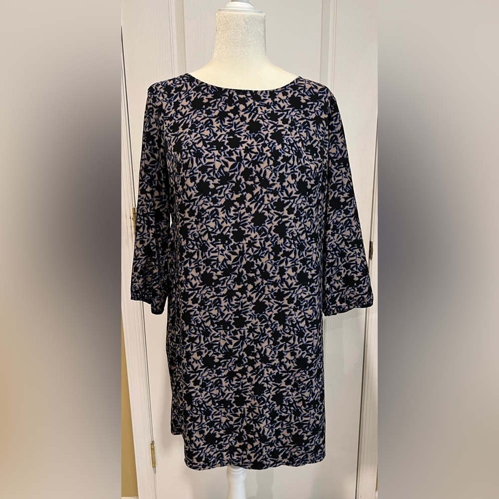 Old Navy Women’s Floral Dress Long Sleeve Purple Black Size medium